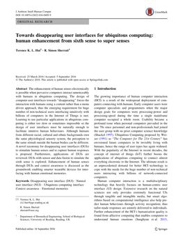 Towards Disappearing User Interfaces for Ubiquitous Computing: Human Enhancement from Sixth Sense to Super Senses