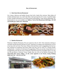 Luang Prabang Bars and Eateries