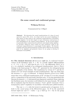 On Some Causal and Conformal Groups