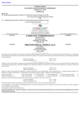 Comcast Corporation Nbcuniversal Media