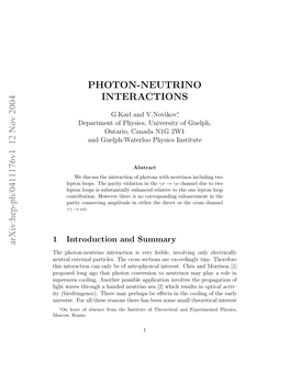 Photon-Neutrino Interactions