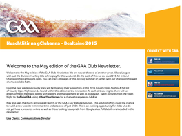 The May Edition of the GAA Club Newsletter