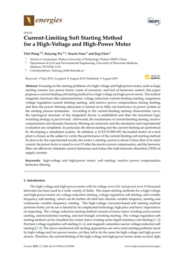 Current-Limiting Soft Starting Method for a High-Voltage and High-Power Motor