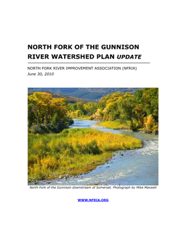 North Fork of the Gunnison River Watershed Plan Update