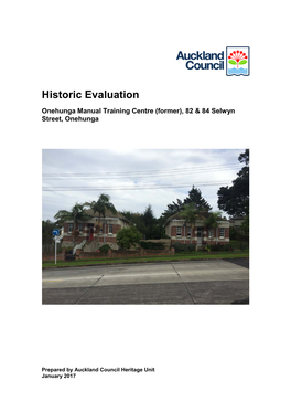 02822 Onehunga Manual Training School Historic