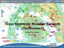 Texas Statewide Mesonet Network (Texmesonet) Dr