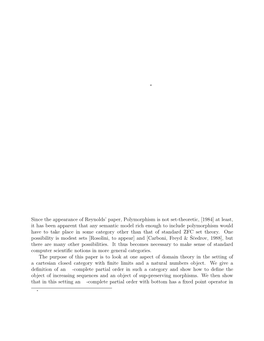 FIXED POINTS in CARTESIAN CLOSED CATEGORIES Michael Barr∗ Department of Mathematics and Statistics Mcgill University 805 Sherbrooke St