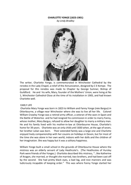 (1823-‐1901) by Lindy Bradley the Writer, Charlotte Yonge, Is