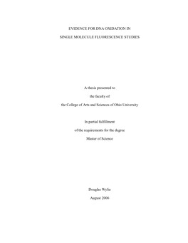 Evidence for Dna Oxidation in Single Molecule Fluorescence
