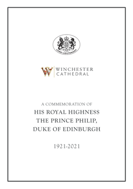 His Royal Highness the Prince Philip, Duke of Edinburgh