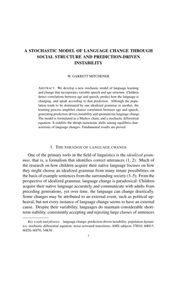 W. G. M., a Stochastic Model of Language Change Through Social