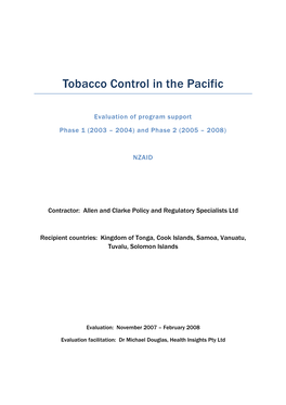 Tobacco Control in the Pacific