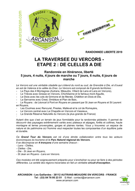 La Traversee Du Vercors - Etape 2 : De Clelles a Die