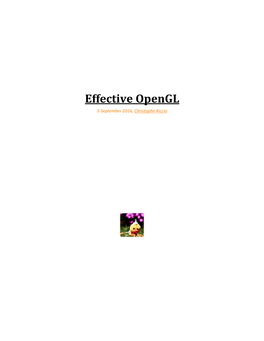 Effective Opengl 5 September 2016, Christophe Riccio