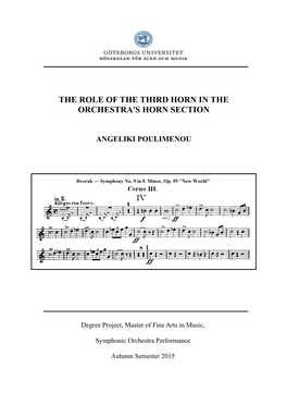 The Role of the Third Horn in the Orchestra's Horn Section