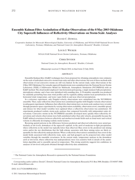 Ensemble Kalman Filter Assimilation of Radar Observations of the 8 May 2003 Oklahoma City Supercell: Inﬂuences of Reﬂectivity Observations on Storm-Scale Analyses