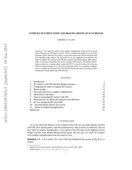 Arxiv:1804.08763V3 [Math.NT] 10 Jun 2021