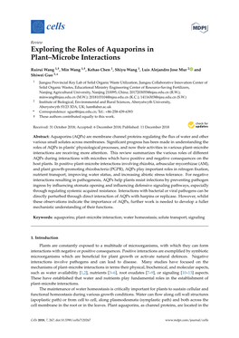 Exploring the Roles of Aquaporins in Plant–Microbe Interactions