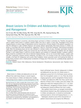 Breast Lesions in Children and Adolescents