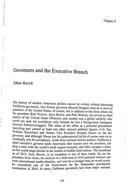 Governors and the Executive Branch