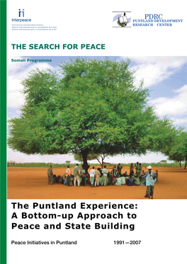 The Puntland Experience: a Bottom-Up Approach to Peace and State Building