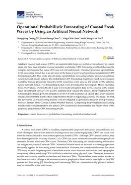 Operational Probabilistic Forecasting of Coastal Freak Waves by Using an Artiﬁcial Neural Network