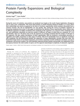 Protein Family Expansions and Biological Complexity