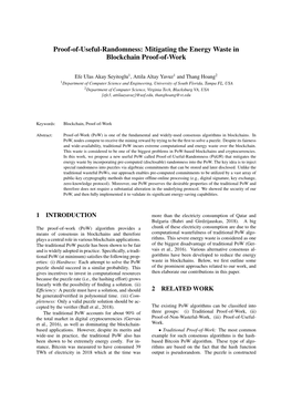 Proof-Of-Useful-Randomness: Mitigating the Energy Waste in Blockchain Proof-Of-Work