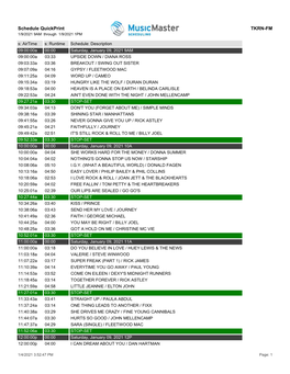 Schedule Quickprint TKRN-FM