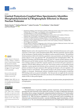 Limited Proteolysis-Coupled Mass Spectrometry Identifies Phosphatidylinositol 4,5-Bisphosphate Effectors in Human Nuclear Proteo