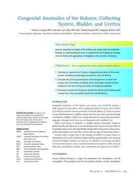 Congenital Anomalies of the Kidneys, Collecting System, Bladder, and Urethra