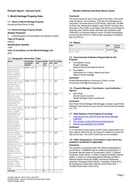 Periodic Reporting Cycle 2, Section II