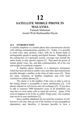 SATELLITE MOBILE PHONE in MALAYSIA Fatimah Mohamad Izzatul Wafa Burhanuddin Hayati