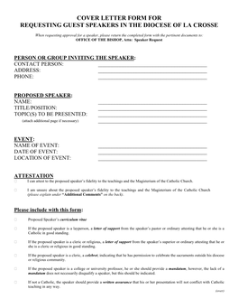 Speaker Policy Form