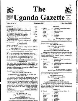 The Uganda Gazette Vol