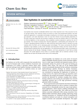 Gas Hydrates in Sustainable Chemistry