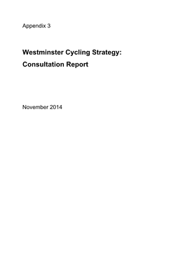 Westminster Cycling Strategy