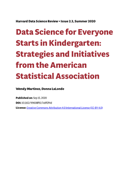 Strategies and Initiatives from the American Statistical Association