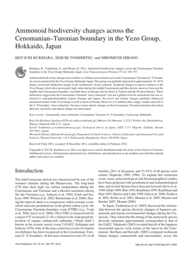 Ammonoid Biodiversity Changes Across the Cenomanian–Turonian Boundary in the Yezo Group, Hokkaido, Japan