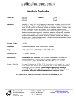 Synthetic Deslorelin