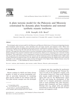 A Plate Tectonic Model for the Paleozoic and Mesozoic Constrained by Dynamic Plate Boundaries and Restored Synthetic Oceanic Isochrons