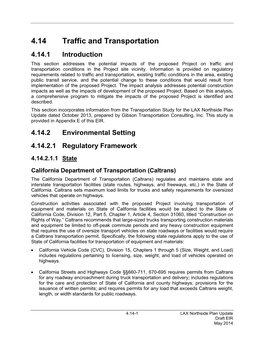 4.14 Traffic and Transportation