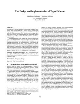 The Design and Implementation of Typed Scheme