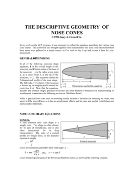 The Descriptive Geometry of Nose Cones