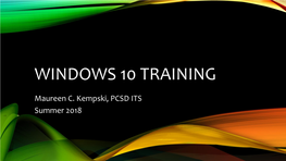 Windows 10 Training