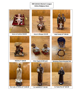 SMI Catholic Women's League Online Religious Store