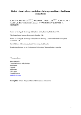 Global Climate Change and Above-Belowground Insect Herbivore Interactions