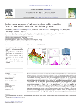 Spatiotemporal Variations of Hydrogeochemistry and Its Controlling Factors in the Gandaki River Basin, Central Himalaya Nepal