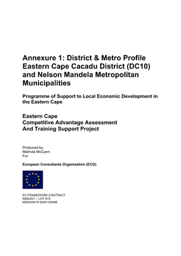 District & Metro Profile Eastern Cape Cacadu District