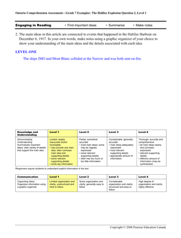 Halifax Explosion Question 2, Level 1